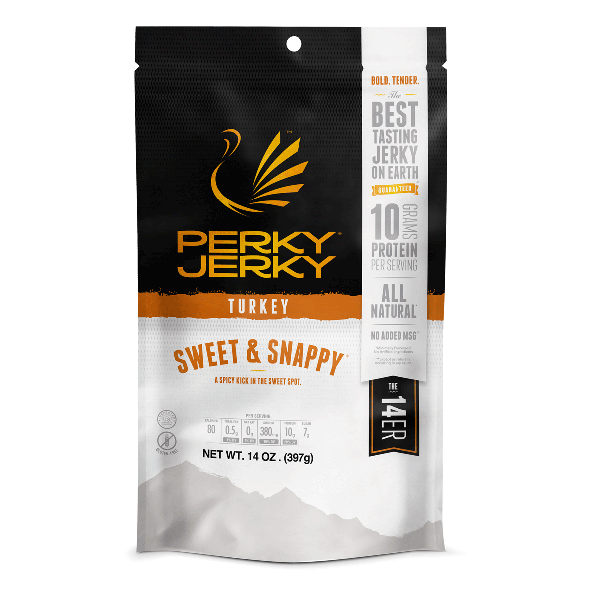 Perky Jerky Sweet and Snappy Turkey 14oz Bag